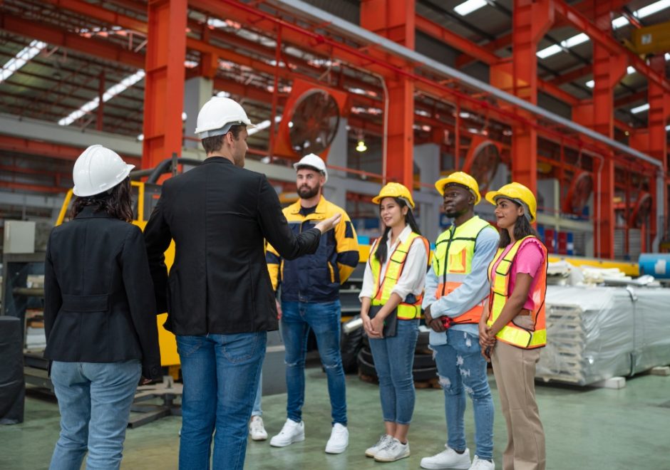 portrait-of-manager-and-team-in-modern-industrial-2024-07-09-00-44-23-utc